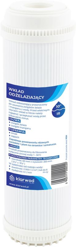 Wkład odżelaziający Klarwod do filtra 10 IR