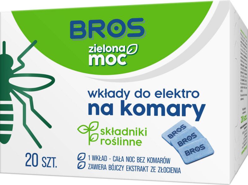 Wkłady do elektrofumigatora Bros Zielona Moc na komary 20 szt