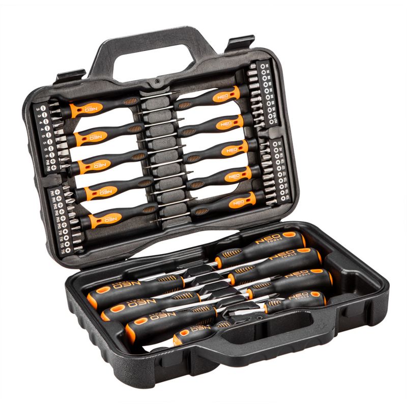 Wkrętaki i końcówki wkrętakowe NEO TOOLS zestaw 58 szt. 1 kpl