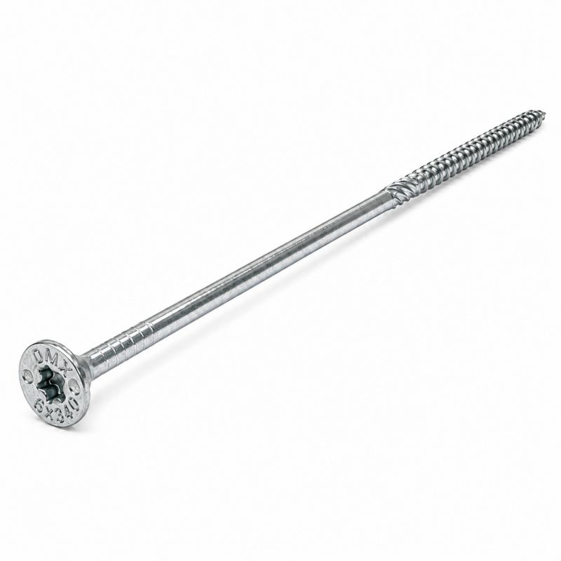 Wkręty ciesielskie DOMAX do drewna,łeb stożkowy CS 8x380mm Srebrne 50szt.