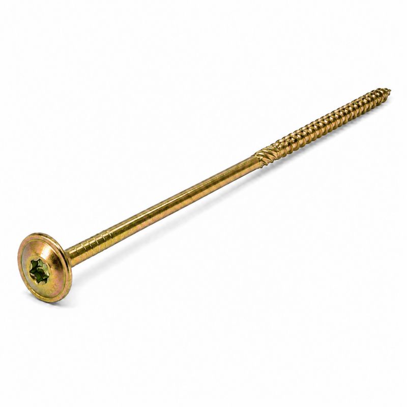 Wkręty ciesielskie DOMAX do drewna,łeb talerzowy CT 8x220mm Złote 50szt.