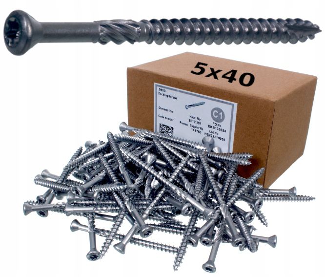 Wkręty Ciesielskie FEINZ Nierdzewne Do Tarasu 5X40 Mm T25 200 Szt.