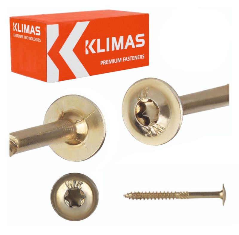Wkręty ciesielskie Klimas WKCP 6x100 mm do drewna z łbem talerzowym 100szt