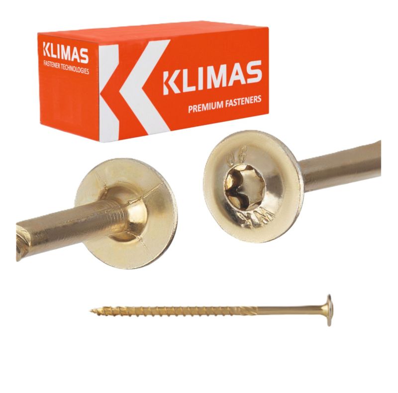 Wkręty ciesielskie Klimas WKCP 8x160 mm do drewna z łbem talerzowym 25szt