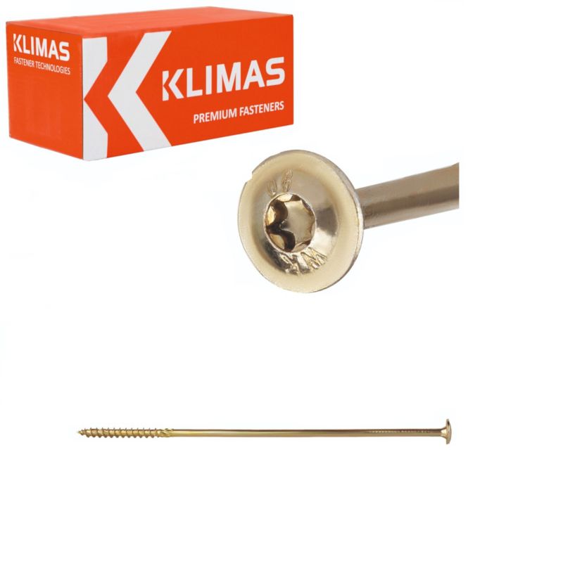 Wkręty ciesielskie Klimas WKCP 8x260 mm do drewna z łbem talerzowym 50szt