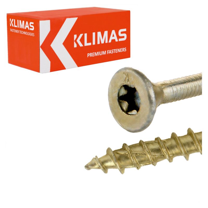 Wkręty do drewna konstrukcyjne Klimas WKCS 8x200 mm z łbem stożkowym 50szt