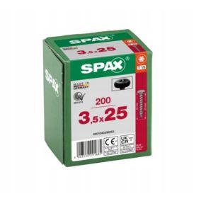 Wkręty Do Drewna Spax 3,5X25Mm,Pełny Gwint, Łeb Talerzowy, Czarne 200Szt.