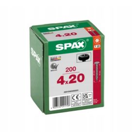 Wkręty Do Drewna Spax 4X20Mm,Pełny Gwint, Łeb Talerzowy, Czarne 200Szt.