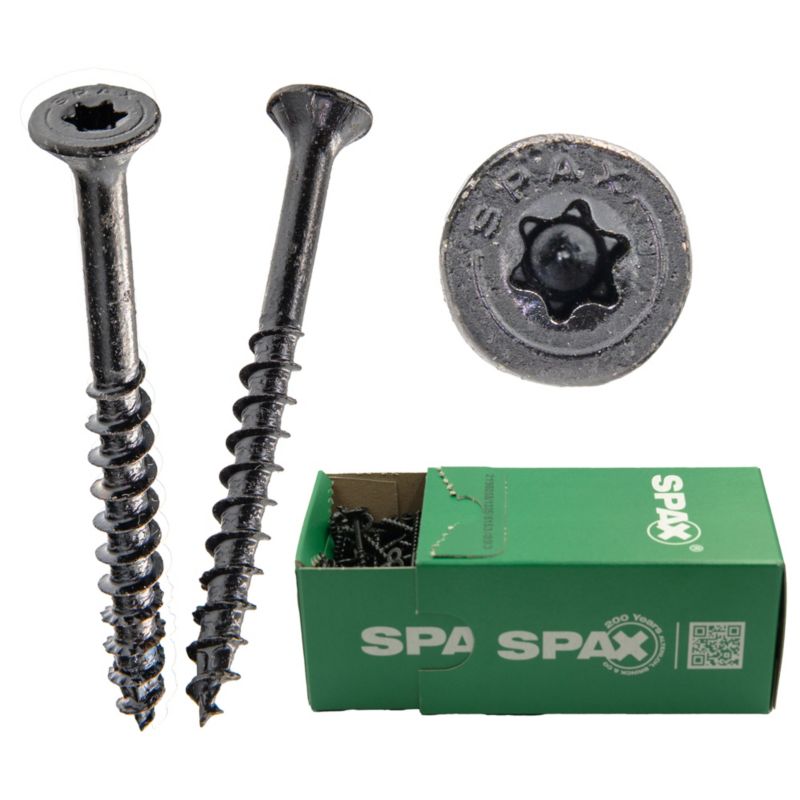 Wkręty Do Drewna Spax3,5X45Mm Torx,Niepełny Gwint,Łeb Stożkowy,Czarne200Szt
