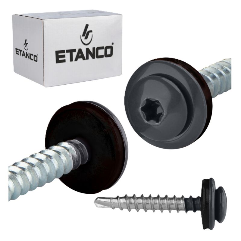 Wkręty farmerskie Etanco GTFP 4,8x35 mm RAL 7016 samowiercące 250szt