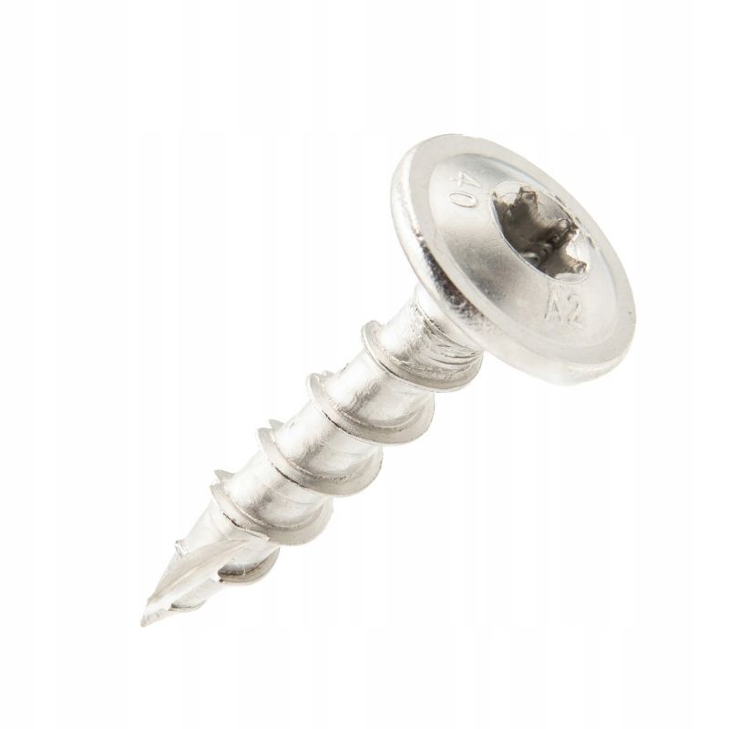 Wkręty PGB konstrukcyjne talerzowe 6x40 mm ze stali nierdzewnej A2 - 100 sztuk
