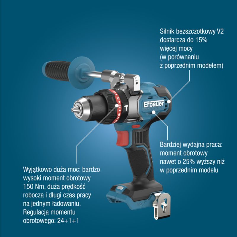Wkrętarka Erbauer G2 18 V bez akumulatora