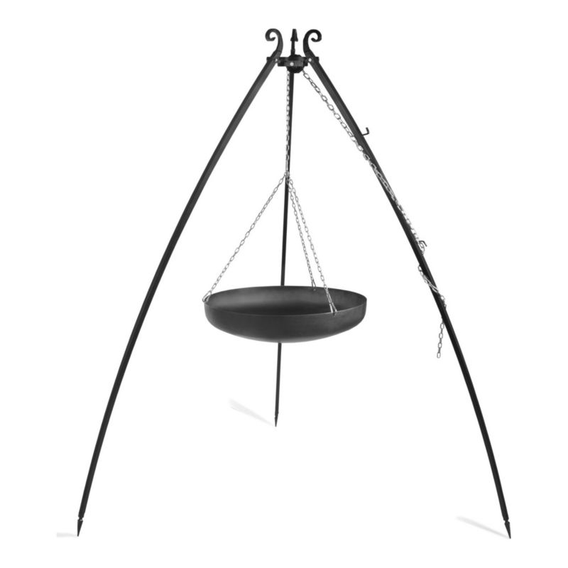Wok na trójnogu COOK KING 200 cm wok 60 cm grill wiszący nad ognisko i palenisko do kociołka i pieczenia stojak nad ogniem 1 szt.