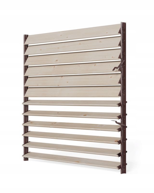WOODINO Stalowy system do żaluzji, ruchome deseczki, BRĄZ Shutters 109 - 1 para