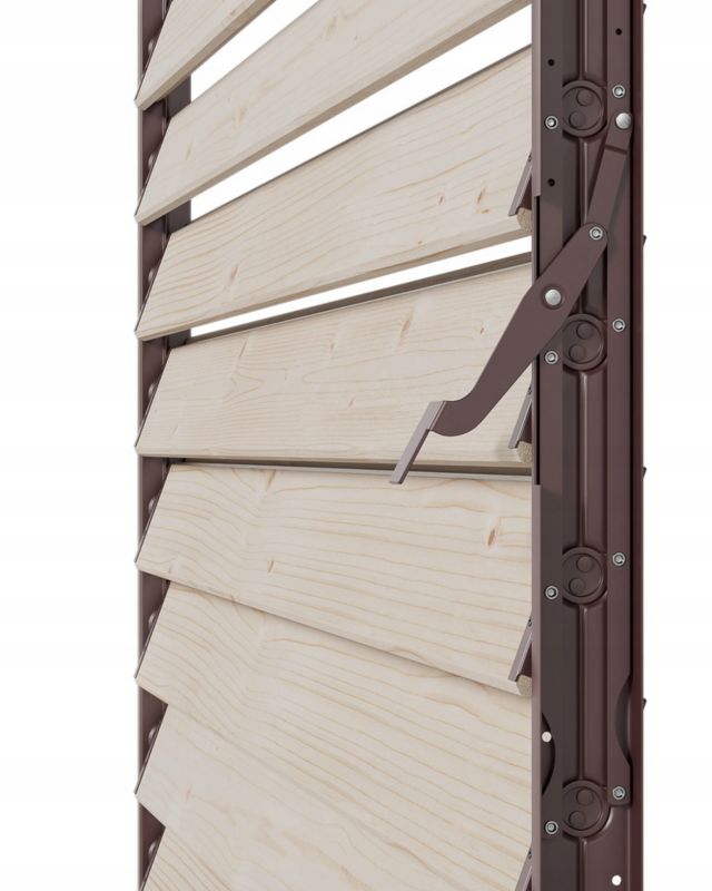 WOODINO Stalowy system do żaluzji, ruchome deseczki, BRĄZ Shutters 109 - 1 para
