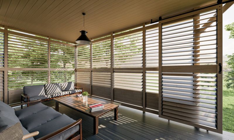 WOODINO Stalowy system do żaluzji, ruchome deseczki, BRĄZ Shutters 109 - 1 para