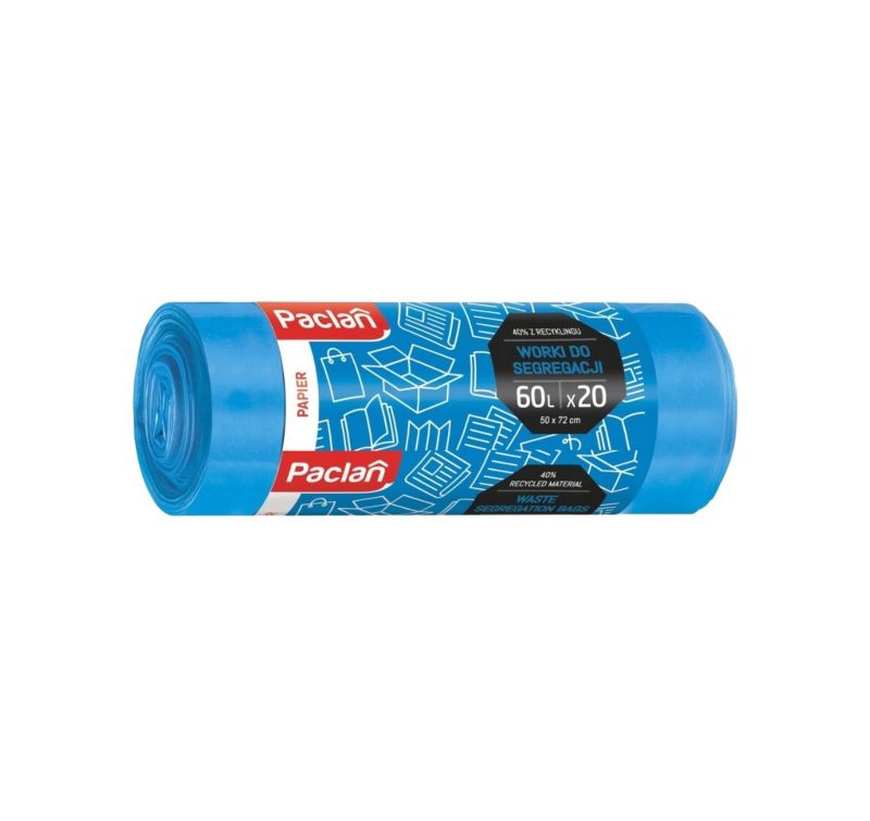 Worek do segregacji Paclan papier 60l nieb. 20 szt.
