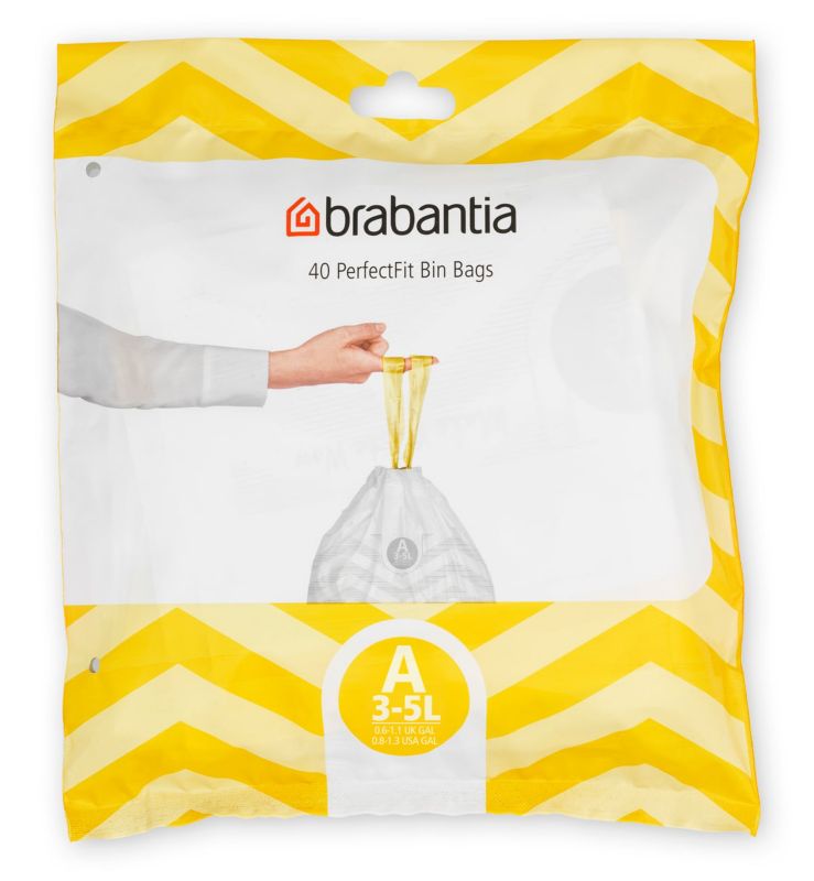 Worki na śmieci Brabantia PerfectFit 3 l białe 40 sztuk 1 szt.