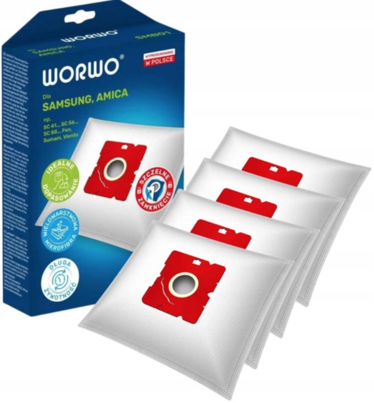 Worki WORWO do odkurzacza 4 sztuki Worwo SMB01K   1opak.