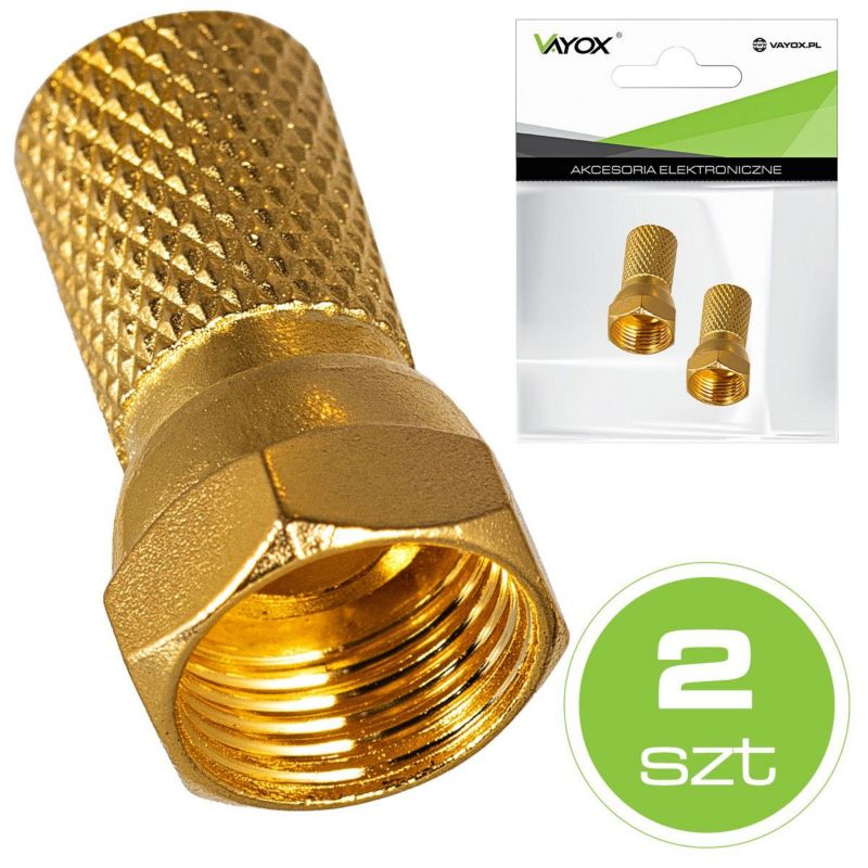 Wtyk sat "F" Vayox VA0262 Gold 6.8mm 2szt 1kpl.