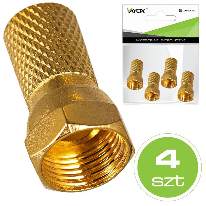 Wtyk sat "F" Vayox VA0262 Gold 6.8mm 4szt 1kpl.
