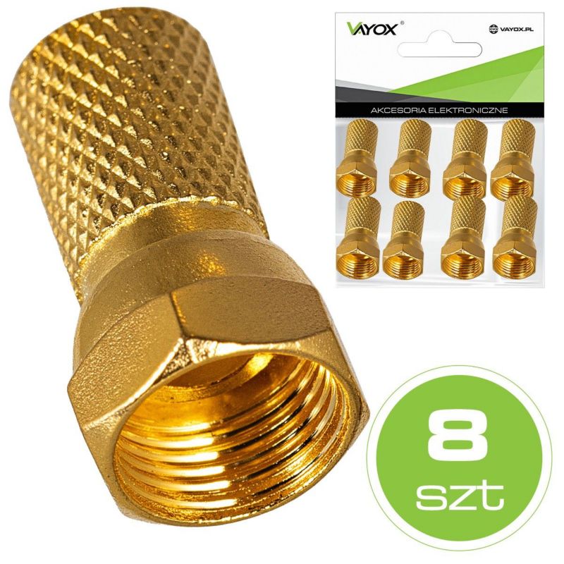 Wtyk sat "F" Vayox VA0262 Gold 6.8mm 8szt 1kpl.