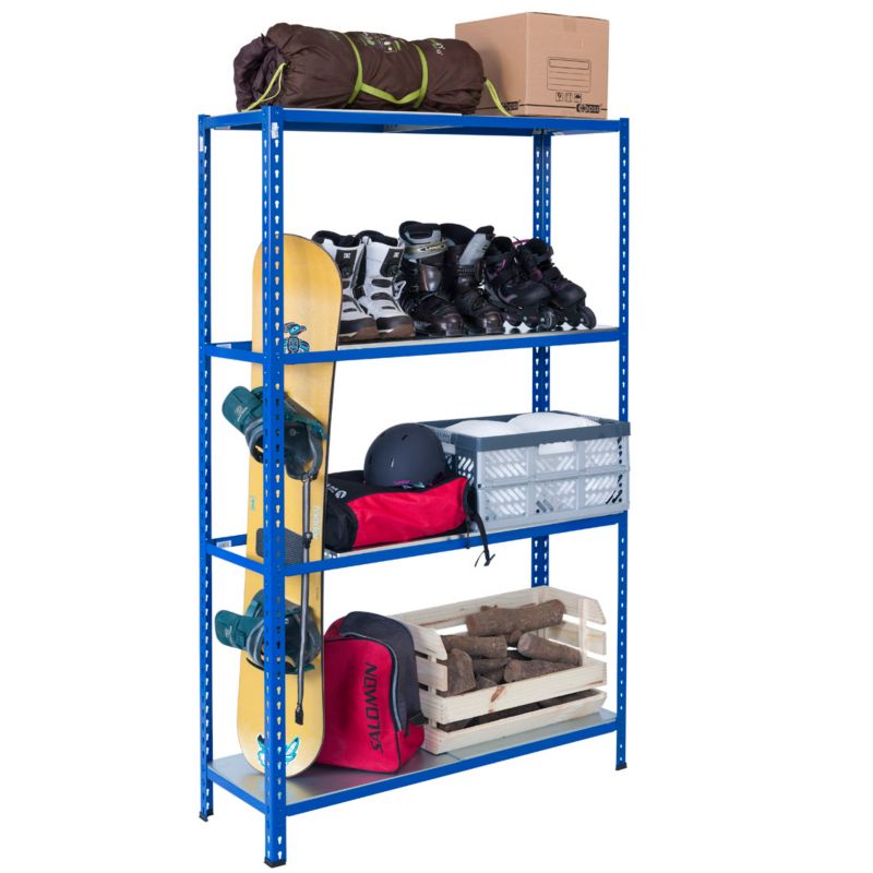 Wtykowy regał metalowy AR Shelving z profilem L z 4 półkami 200x120x30 ...