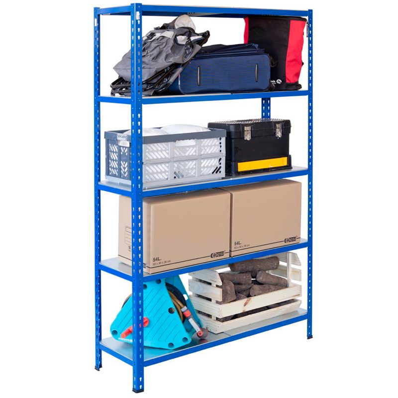 Wtykowy regał metalowy AR Shelving z profilem L z 5 półkami 200x120x30 ...