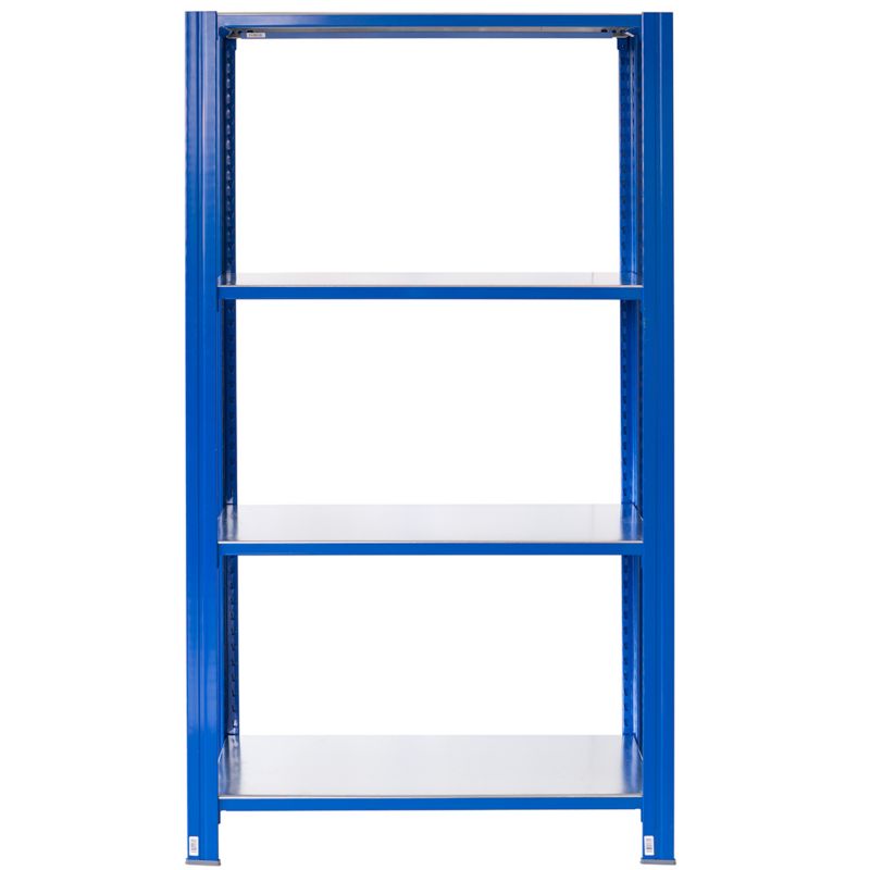 Wtykowy regał metalowy AR Shelving z profilem T z 4 półkami 200x100x50 ...