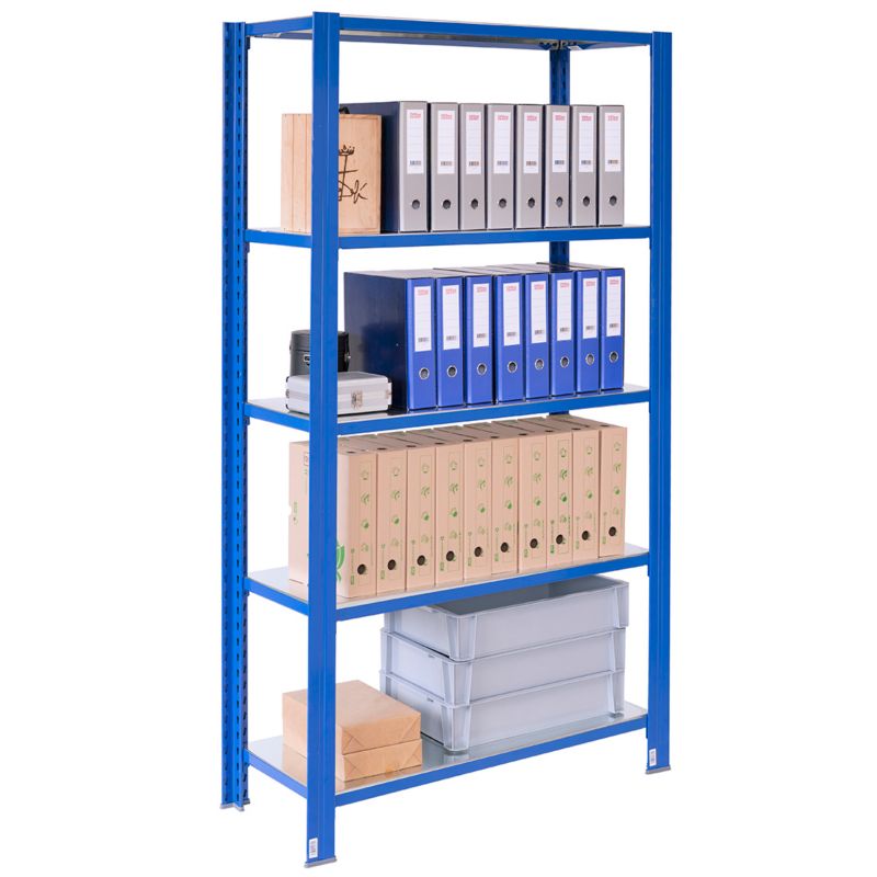 Wtykowy regał metalowy AR Shelving z profilem T z 5 półkami 200x80x30 ...