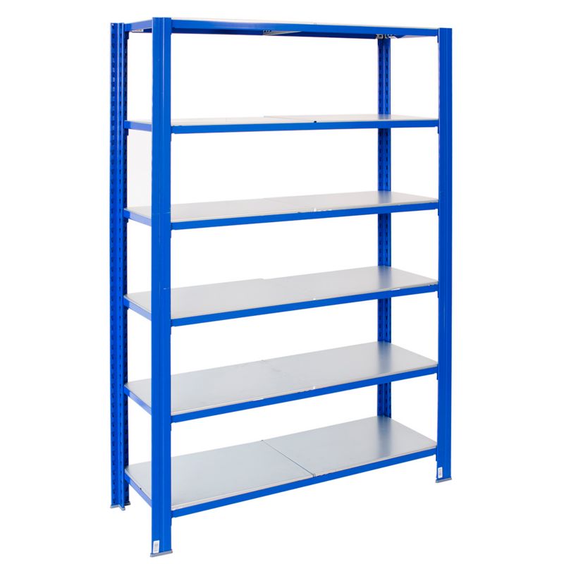 Wtykowy regał metalowy AR Shelving z profilem T z 6 półkami 250x120x30 ...