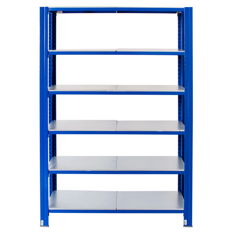 Wtykowy regał metalowy AR Shelving z profilem T z 6 półkami 250x120x30 ...