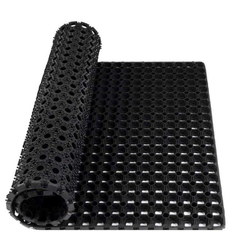 Wycieraczka ażurowa Deco4Home Compos gumowa pod drzwi 100 x 150 cm czarna 1 szt.