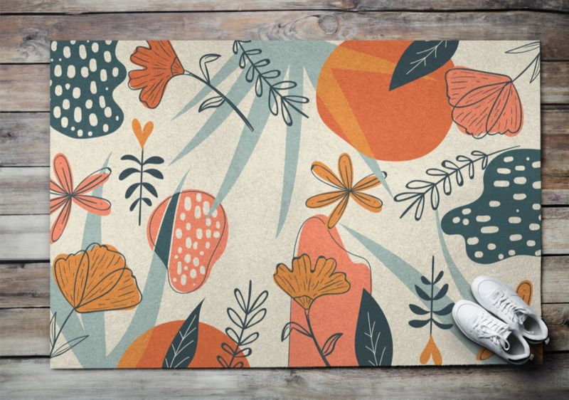 Wycieraczka wewnętrzna Tulup 150x100cm Kwiaty Floral Antypoślizgowa 1 szt.