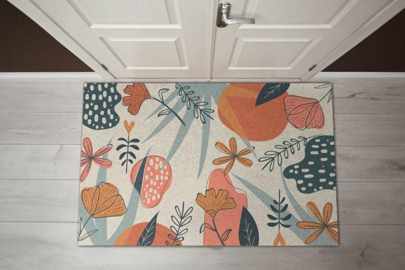 Wycieraczka wewnętrzna Tulup 150x100cm Kwiaty Floral Antypoślizgowa 1 szt.
