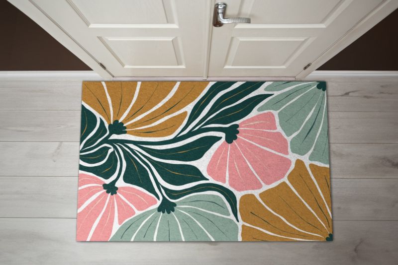 Wycieraczka wewnętrzna Tulup 150x100cm Kwiaty Geometryczny Antypoślizgowa 1 szt.