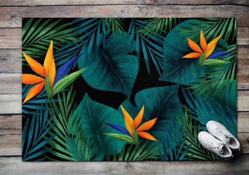 Wycieraczka wewnętrzna Tulup 150x100cm Kwiaty Strelicja Antypoślizgowa 1 szt.