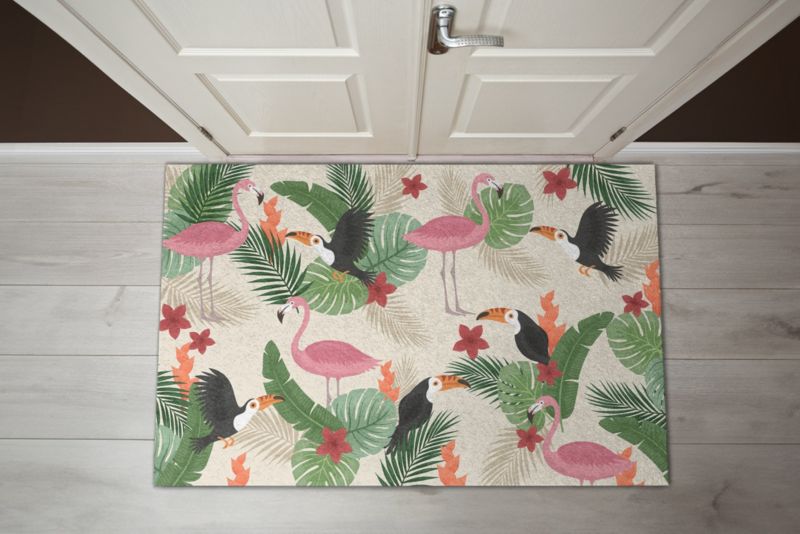 Wycieraczka wewnętrzna Tulup 150x100cm Ptaki Flamingi Antypoślizgowa 1 szt.