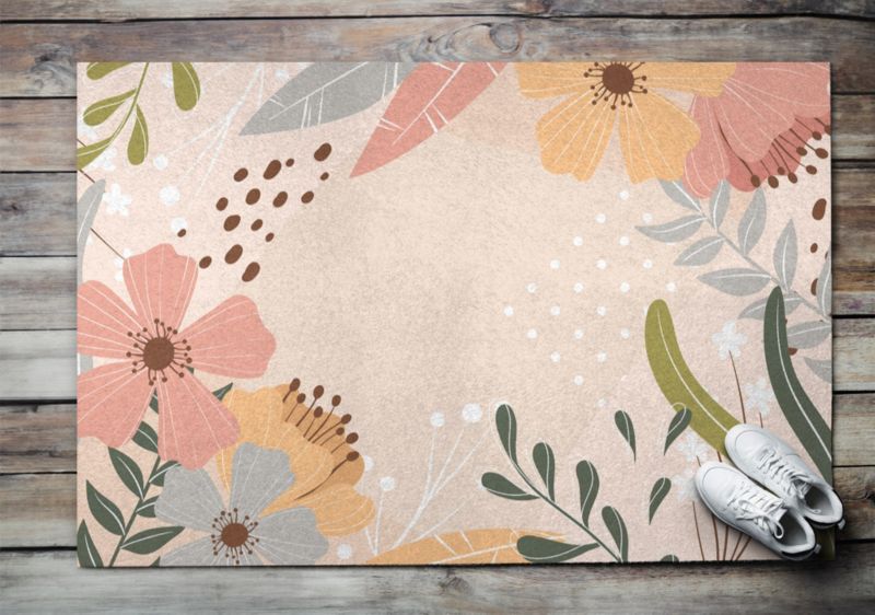 Wycieraczka wewnętrzna Tulup 150x100cm Wzór kwiatowy Antypoślizgowa 1 szt.