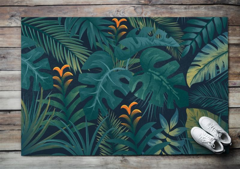 Wycieraczka wewnętrzna Tulup 150x100cm Zielona dżungla Antypoślizgowa 1 szt.