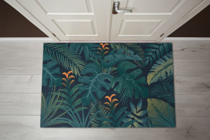Wycieraczka wewnętrzna Tulup 150x100cm Zielona dżungla Antypoślizgowa 1 szt.