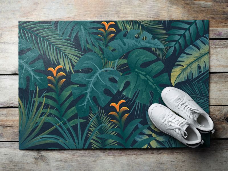 Wycieraczka wewnętrzna Tulup 60x40cm Monstera Antypoślizgowa 1 szt.