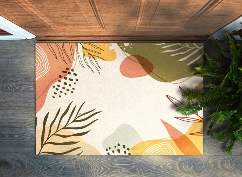 Wycieraczka wewnętrzna Tulup 90x60cm Geometryczny Roślinny Antypoślizgowa 1 szt.