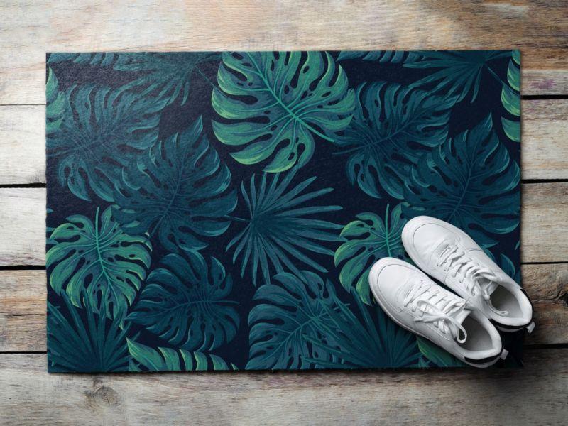 Wycieraczka wewnętrzna Tulup 90x60cm Liście monstery Antypoślizgowa 1 szt.