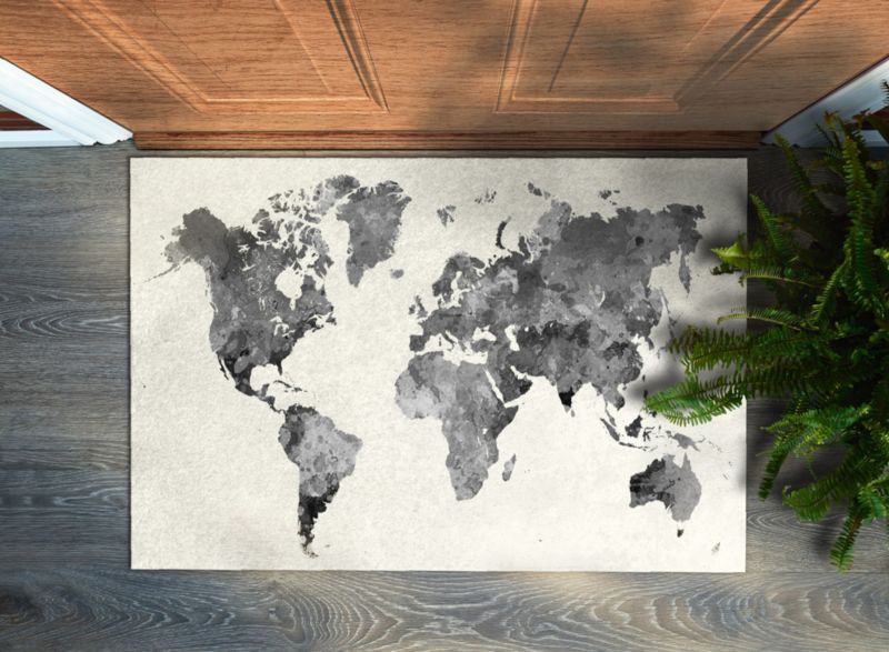 Wycieraczka wewnętrzna Tulup 90x60cm Mapa świata Antypoślizgowa 1 szt.