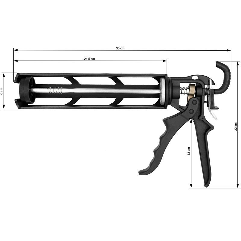 Wyciskacz do kartuszy Bauhus pistolet do silikonu do mas gęstych do klejów hard 1 szt.