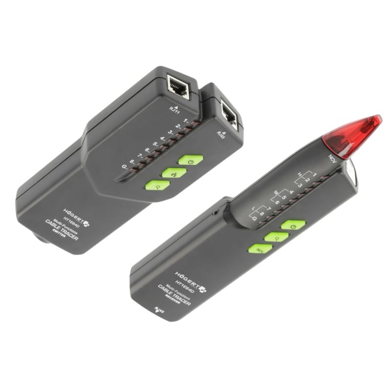 Wykrywacz przewodów RJ45 RJ11 tester przewodu NCV 45V Hogert HT1E640 1 szt.