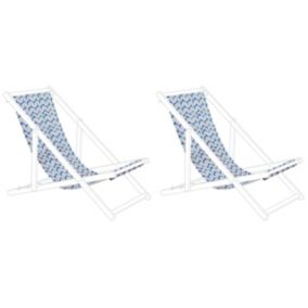Wymienna tkanina Wzór geometryczny Anzio/avellino 44 x 134 cm Niebieski 1 kpl