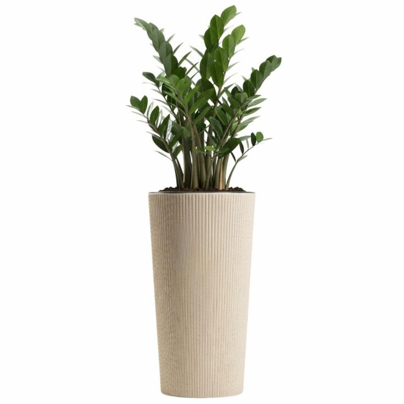 Wysoka doniczka Urbanika coffee HowHomely z wkładem plastikowa beżowa h36,4x19,6 cm 1 szt.