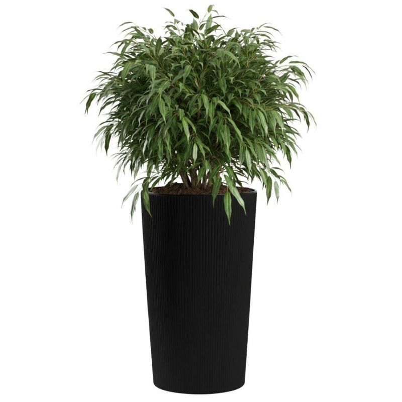 Wysoka doniczka Urbanika ECO HowHomely z wkładem plastikowa czarna h75x40,9 cm 1 szt.